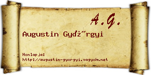 Augustin Györgyi névjegykártya